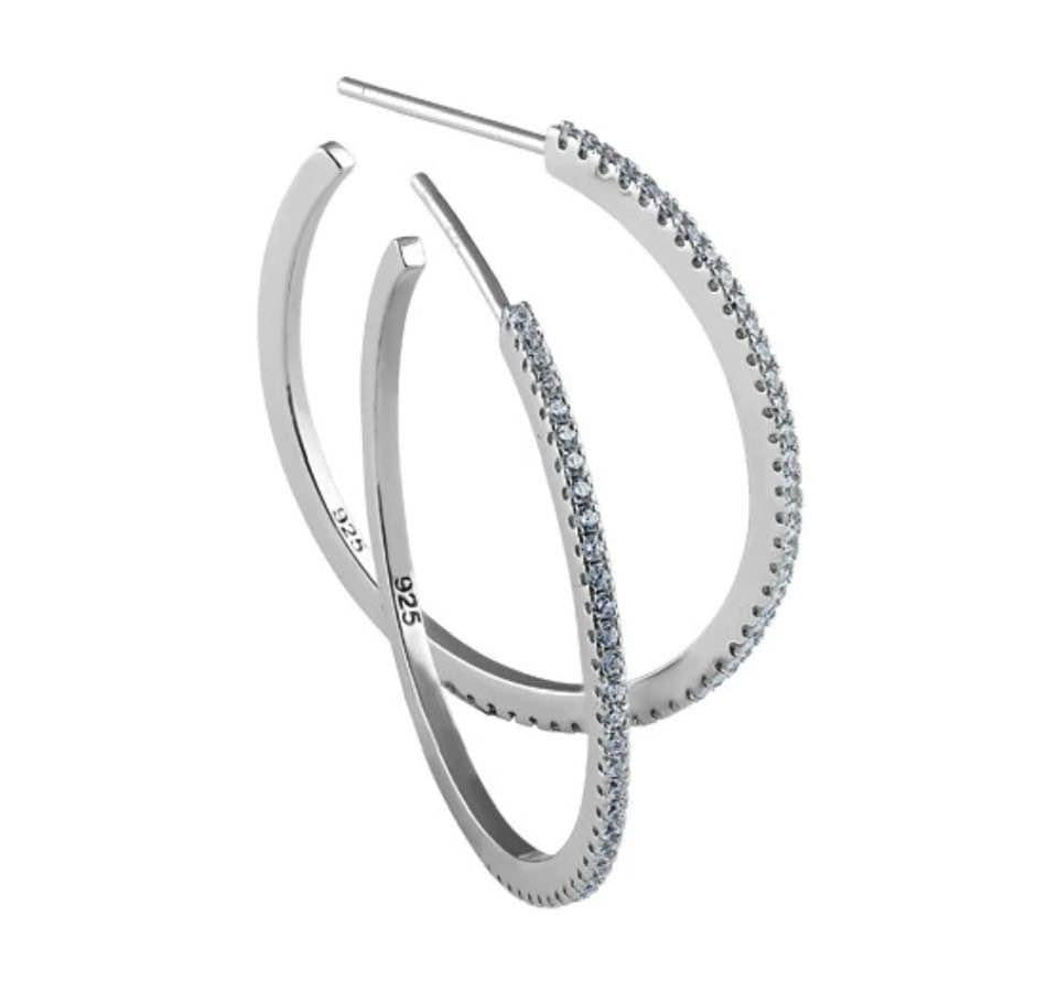 Sterling Silver Thin Clear CZ